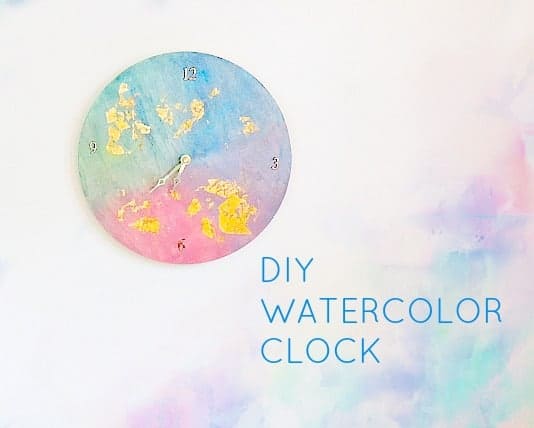 diy watercolor clock